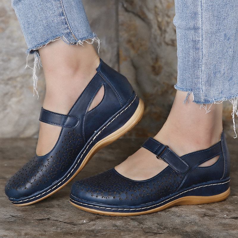 Kvinnor Hollow Out Andas Krokögla Spring Flats Casual Skor