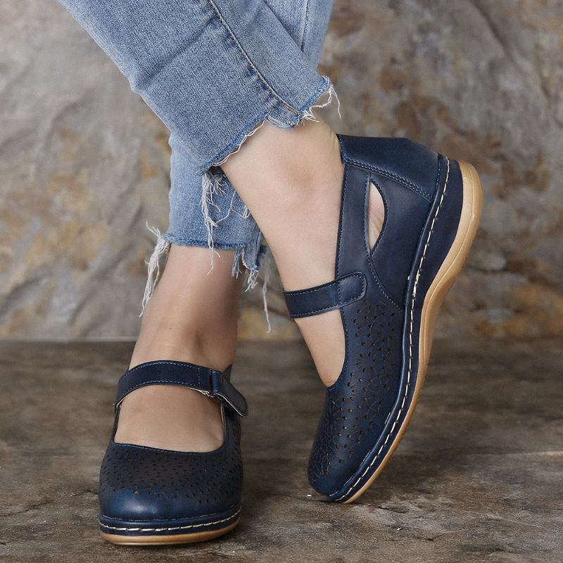 Kvinnor Hollow Out Andas Krokögla Spring Flats Casual Skor