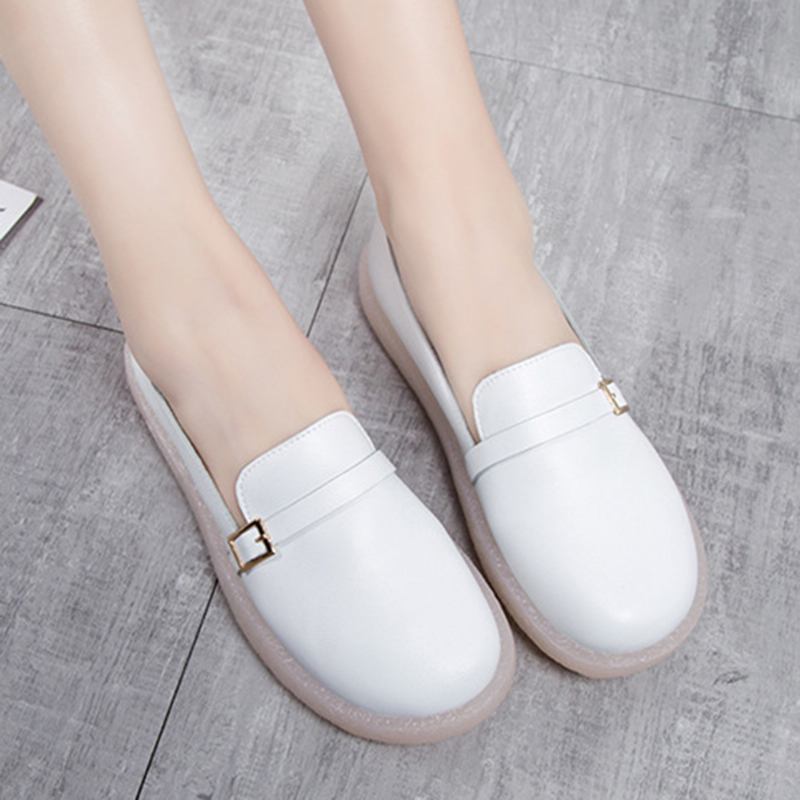 Kvinnor Lättviktsspänne Enfärgad Mjuk Slip On Casual Flats