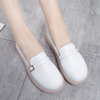 Kvinnor Lättviktsspänne Enfärgad Mjuk Slip On Casual Flats