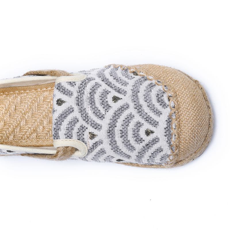 Kvinnor Linne Bärbar Rund Tå Casual Espadrille Flat Loafers