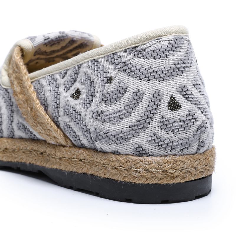 Kvinnor Linne Bärbar Rund Tå Casual Espadrille Flat Loafers