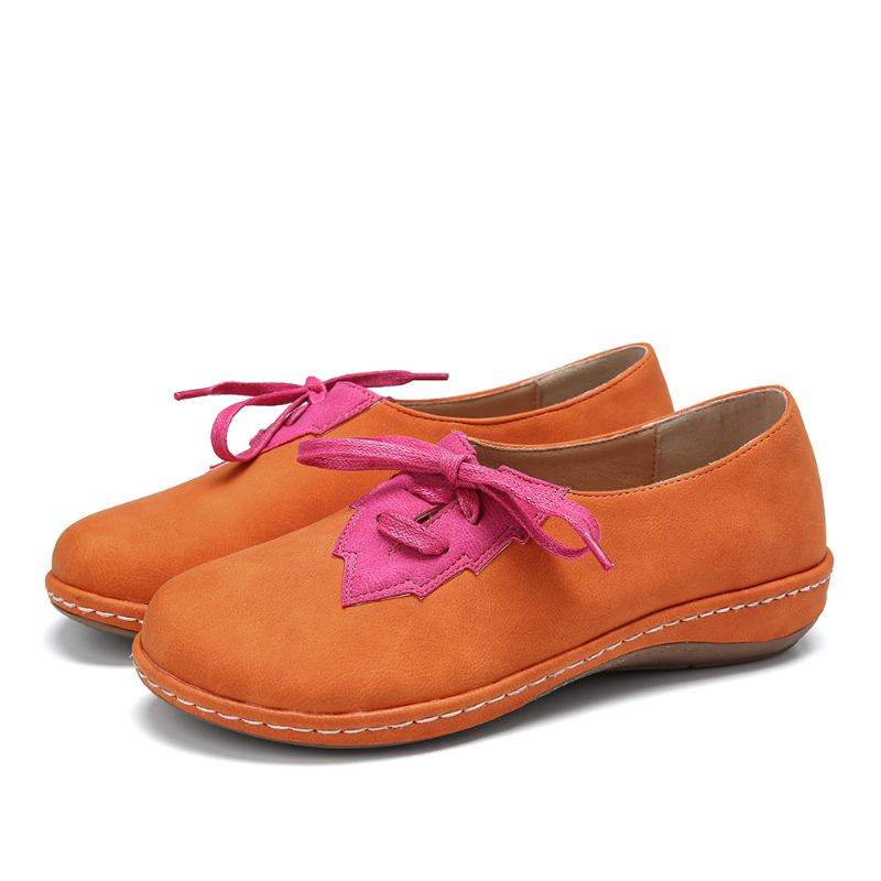 Kvinnor Löv Splicing Dekor Halkfria Casual Flats