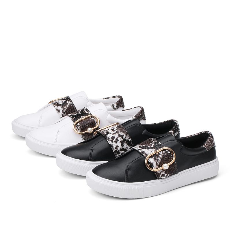 Kvinnor Metal Spänne Snake Med Tryck Casual Flats