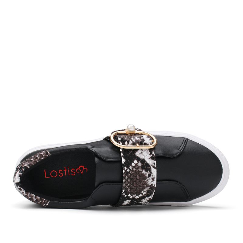 Kvinnor Metal Spänne Snake Med Tryck Casual Flats