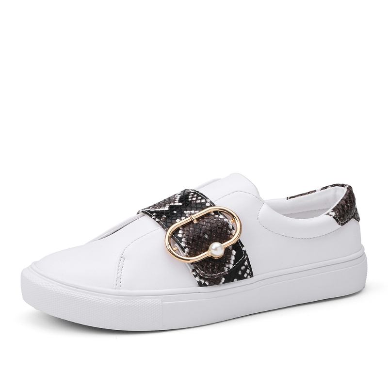 Kvinnor Metal Spänne Snake Med Tryck Casual Flats