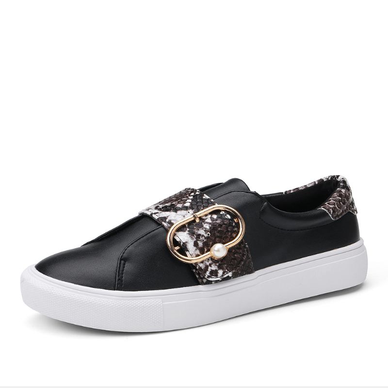 Kvinnor Metal Spänne Snake Med Tryck Casual Flats