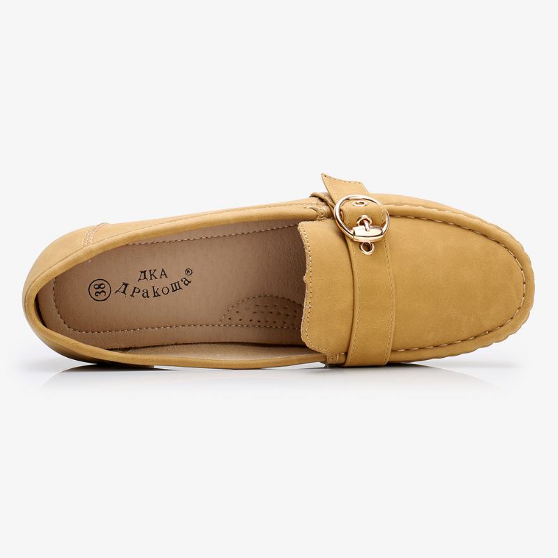 Kvinnor Mjuk Sula Metallspänne Slip På Casual Daily Flats