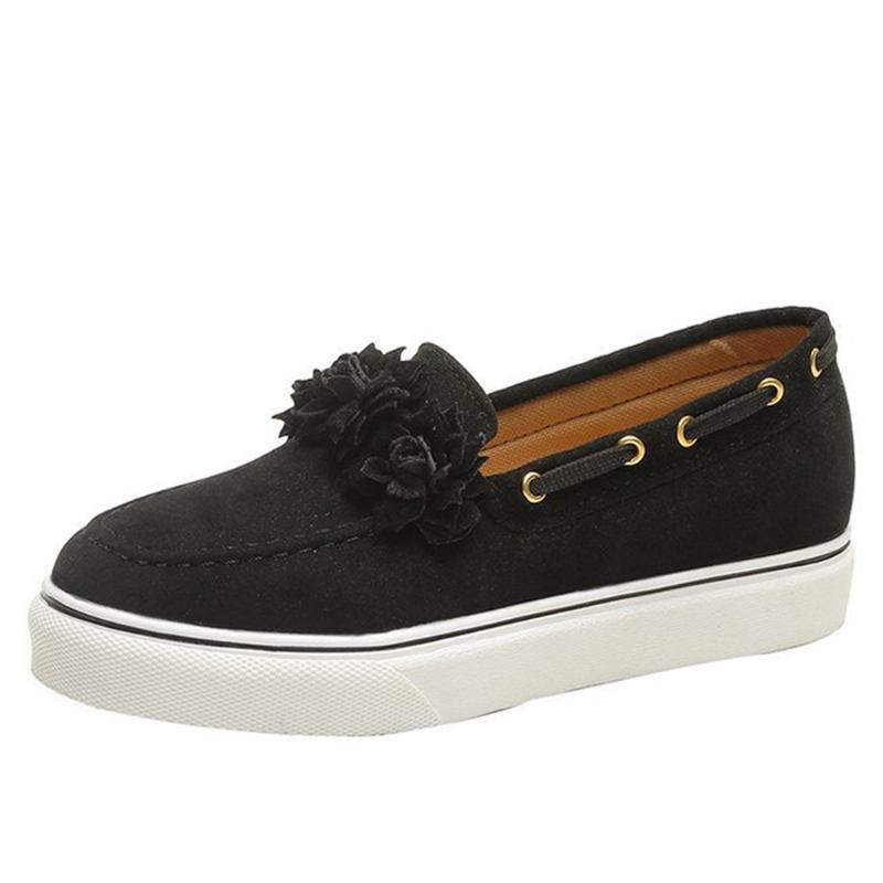 Kvinnor Mocka Blommor Foder Enkel Solid Casual Loafers Skor