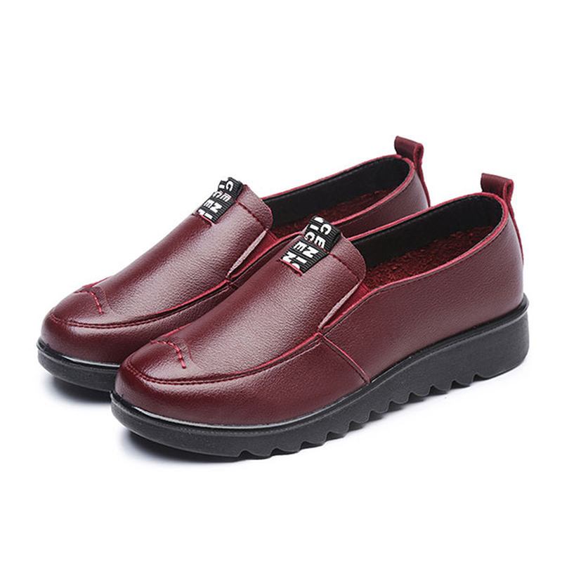 Kvinnor Platta Casual Andas Skor Läder Slip On Loafers