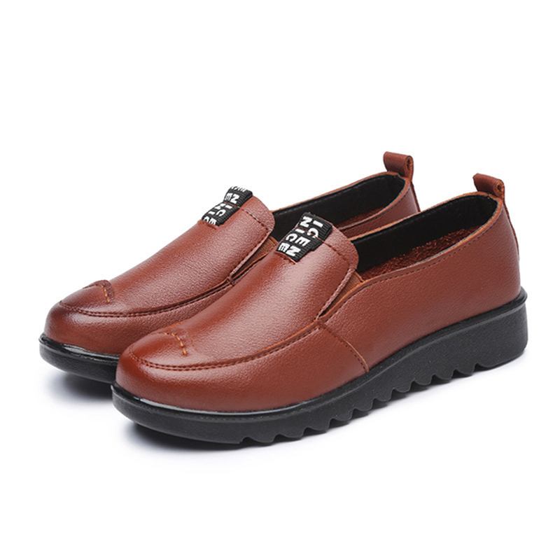 Kvinnor Platta Casual Andas Skor Läder Slip On Loafers