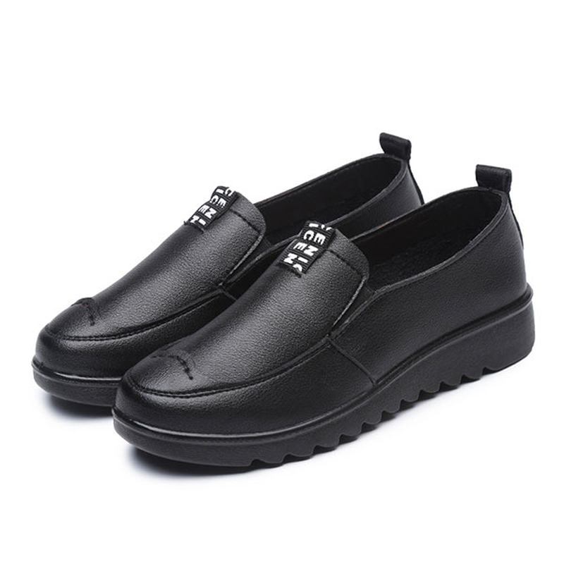 Kvinnor Platta Casual Andas Skor Läder Slip On Loafers