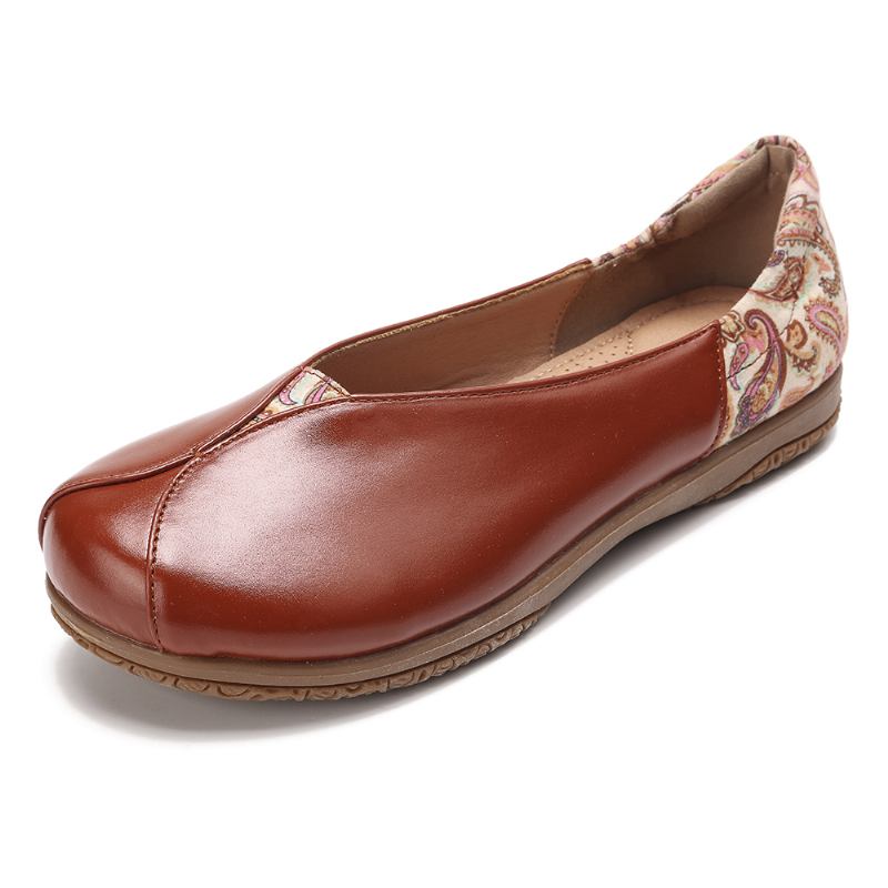 Kvinnor Skarvningsmönster Halkbeständiga Casual Flat Loafers