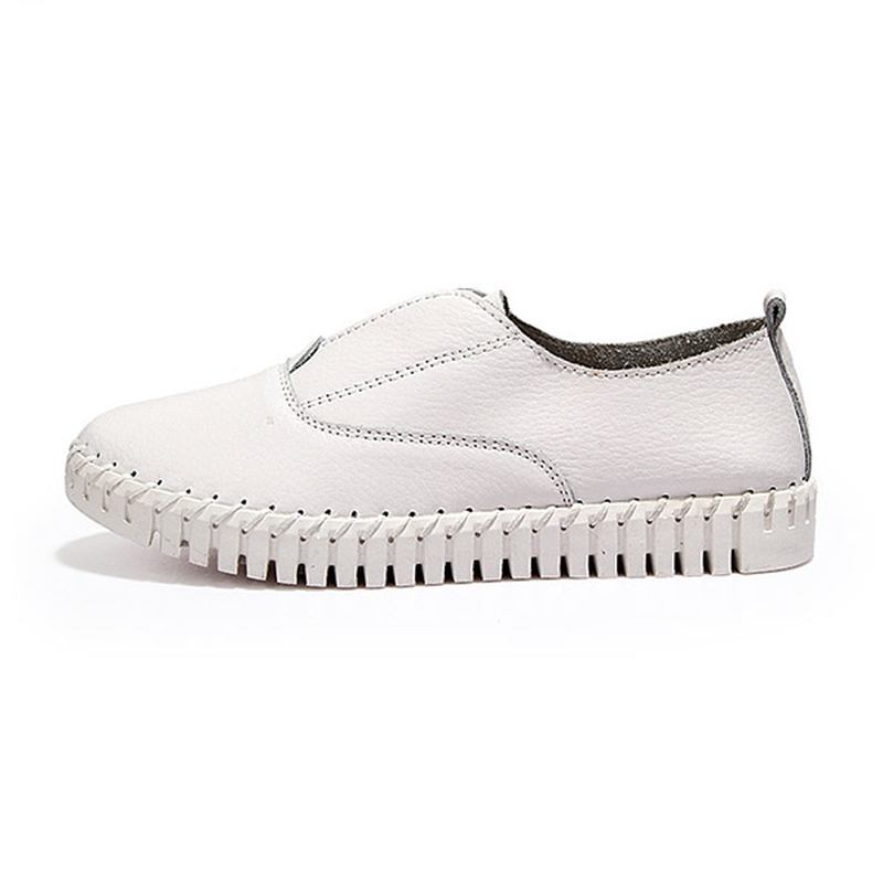 Kvinnor Spring Casual Flats Spetsiga Tå Mjuk Sula Skor Slip On Flat Loafers