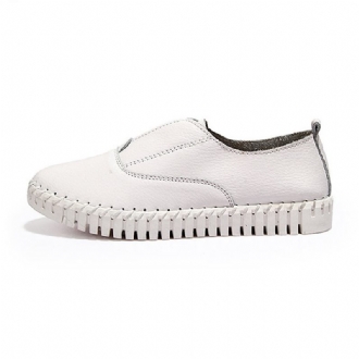 Kvinnor Spring Casual Flats Spetsiga Tå Mjuk Sula Skor Slip On Flat Loafers