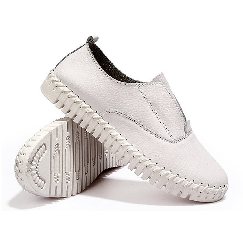 Kvinnor Spring Casual Flats Spetsiga Tå Mjuk Sula Skor Slip On Flat Loafers