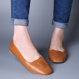 Kvinnor Square Toe Lättvikts Slip On Loafers