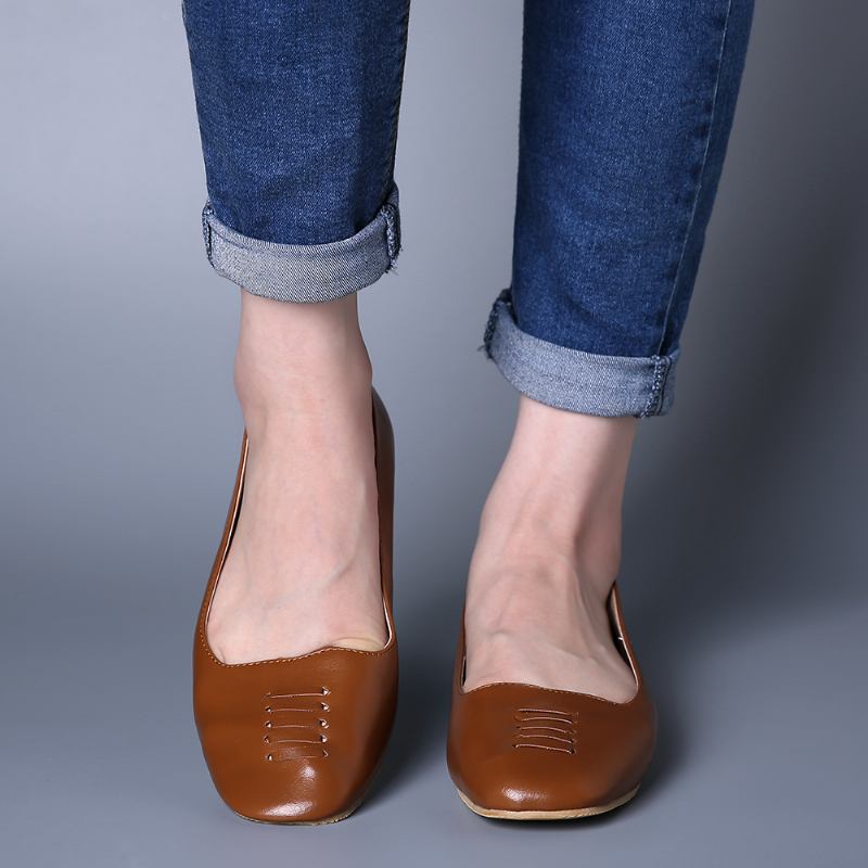 Kvinnor Square Toe Lättvikts Slip On Loafers