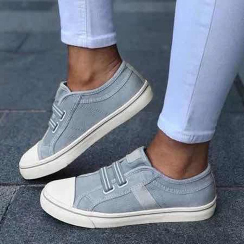 Kvinnor Stor Storlek Canvas Sneakers Elastiskt Band Casual Flats