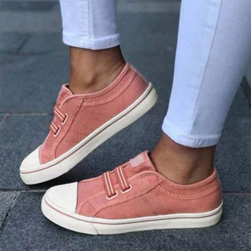 Kvinnor Stor Storlek Canvas Sneakers Elastiskt Band Casual Flats