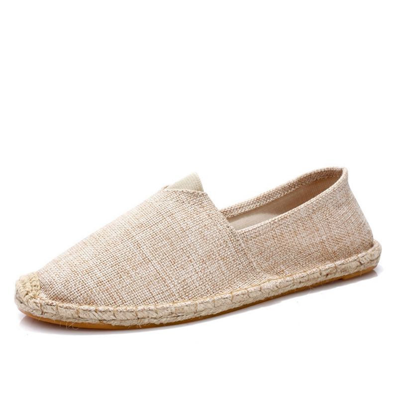 Kvinnor Stor Storlek Enfärgad Slip-on Espadrilles Fisherman Flat Shoes