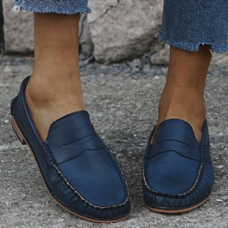 Kvinnor Stor Storlek Soild Slip On Casual Flats Loafers