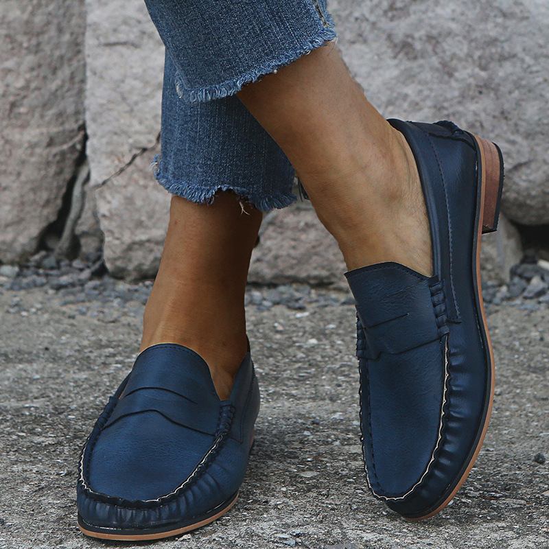 Kvinnor Stor Storlek Soild Slip On Casual Flats Loafers