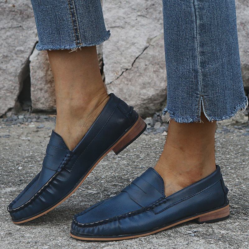 Kvinnor Stor Storlek Soild Slip On Casual Flats Loafers