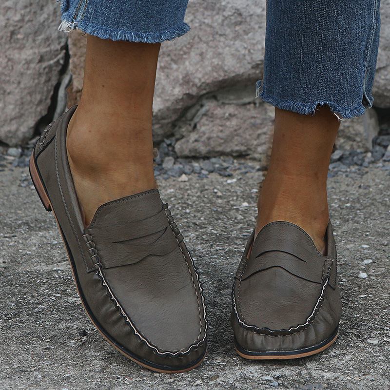 Kvinnor Stor Storlek Soild Slip On Casual Flats Loafers