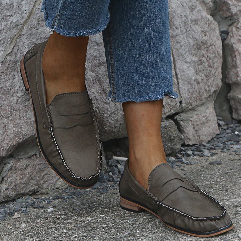 Kvinnor Stor Storlek Soild Slip On Casual Flats Loafers