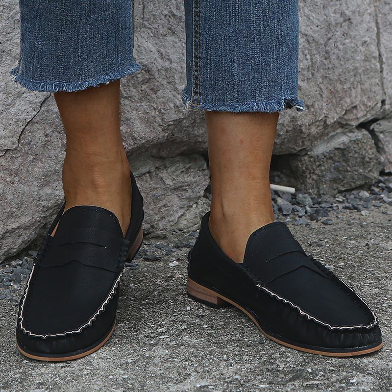 Kvinnor Stor Storlek Soild Slip On Casual Flats Loafers