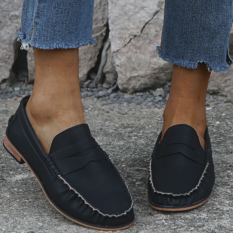 Kvinnor Stor Storlek Soild Slip On Casual Flats Loafers