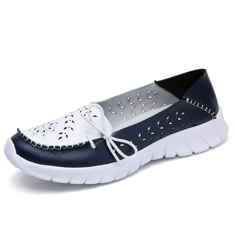 Kvinnor Stricing Blommor Hollow Sports Halkfria Casual Loafers