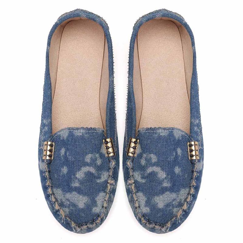 Kvinnor Stricing Non Slip Mjuk Sula Casual Slip On Loafers