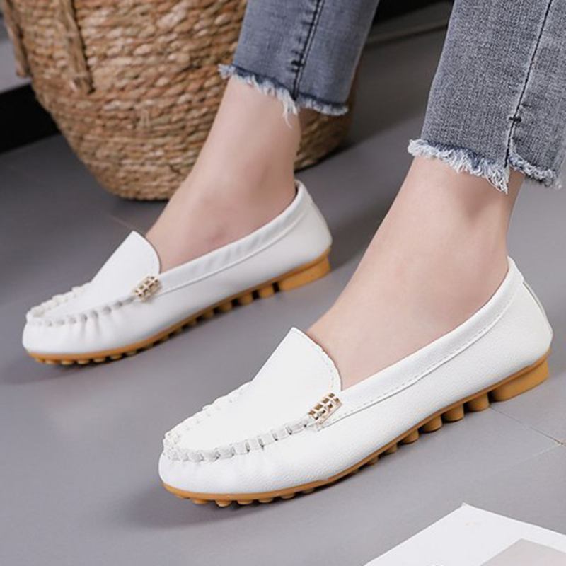 Kvinnor Stricing Non Slip Mjuk Sula Casual Slip On Loafers