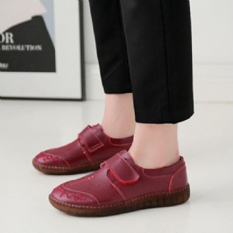 Kvinnors Kort Kohud Läder Mjuk Sula Halkfri Flats Casual Shoes