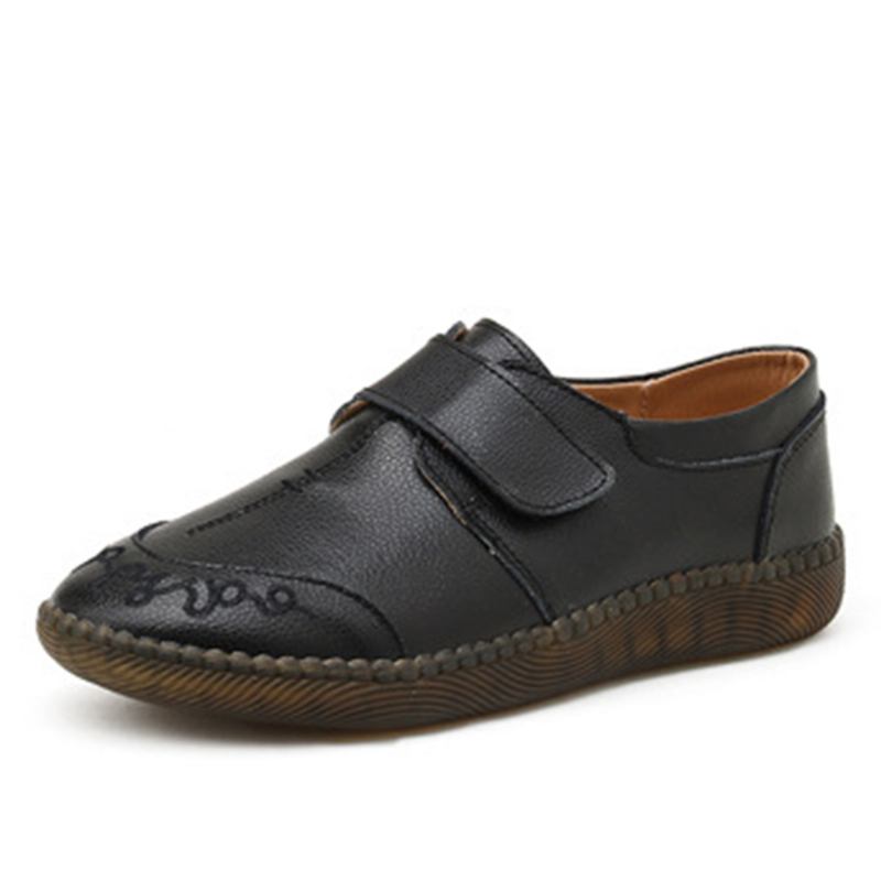 Kvinnors Kort Kohud Läder Mjuk Sula Halkfri Flats Casual Shoes