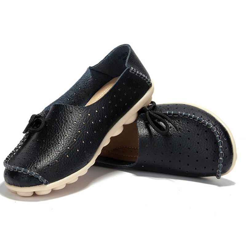 Nya Kvinnor Flats Mjuk Bekväm Snörning Casual Mode Flat Loafers Skor