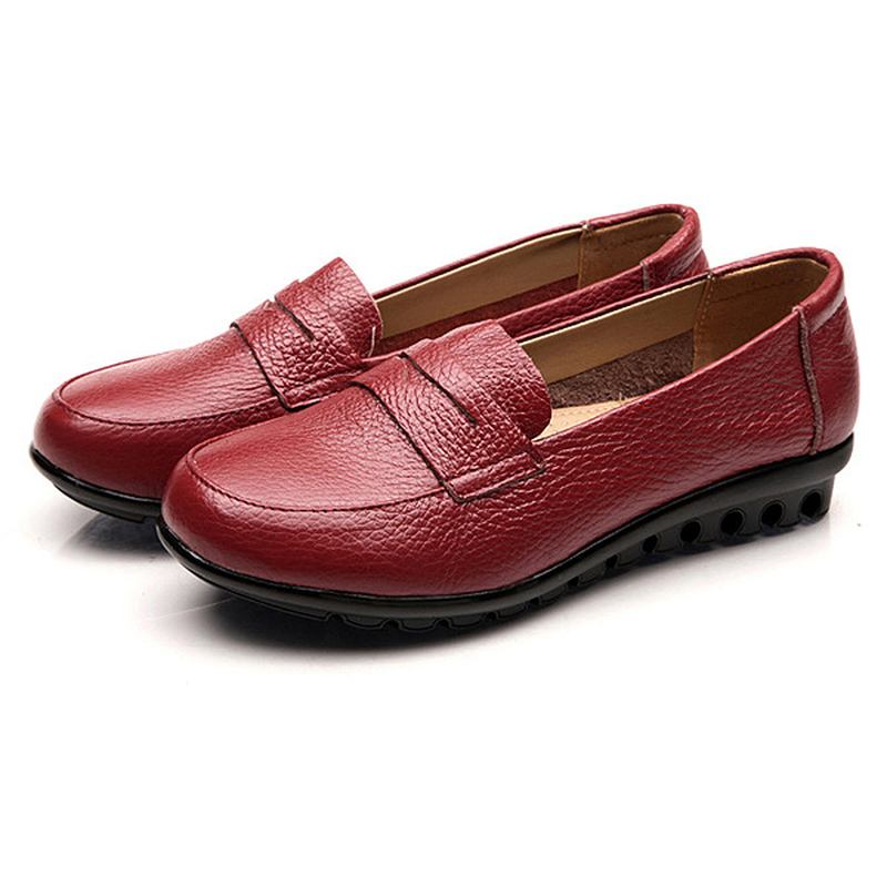 Nya Kvinnor Mjuk Casual Bekväma Flats Loafers Slip-on Mode Runda Tå Flats Skor