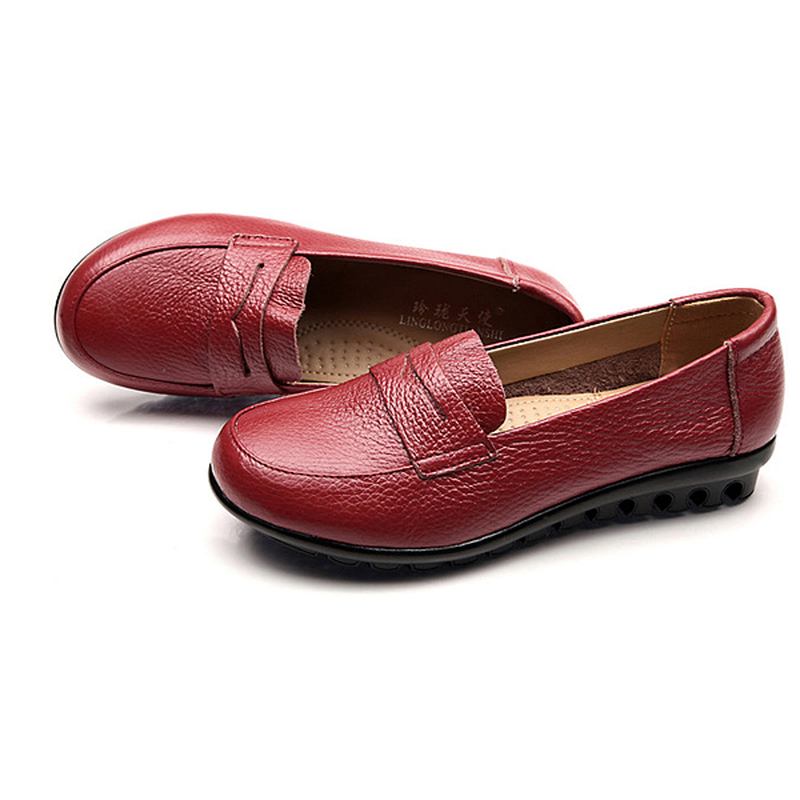 Nya Kvinnor Mjuk Casual Bekväma Flats Loafers Slip-on Mode Runda Tå Flats Skor