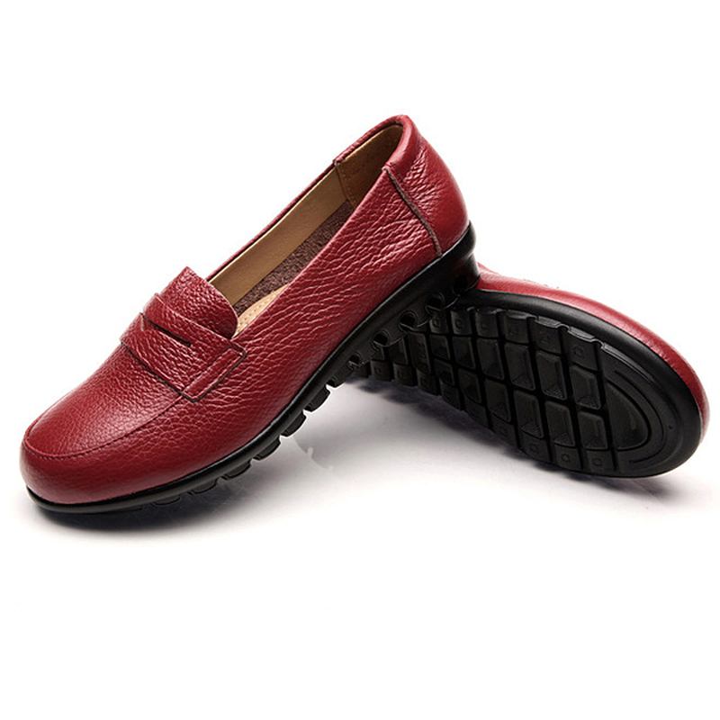 Nya Kvinnor Mjuk Casual Bekväma Flats Loafers Slip-on Mode Runda Tå Flats Skor