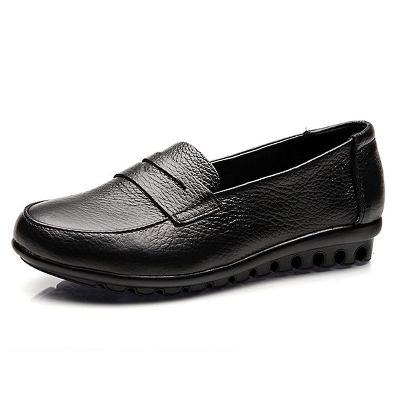 Nya Kvinnor Mjuk Casual Bekväma Flats Loafers Slip-on Mode Runda Tå Flats Skor