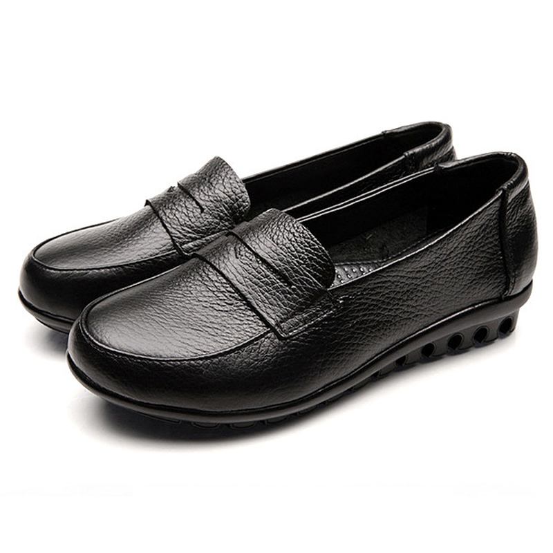 Nya Kvinnor Mjuk Casual Bekväma Flats Loafers Slip-on Mode Runda Tå Flats Skor