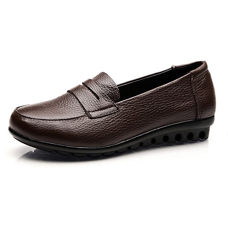 Nya Kvinnor Mjuk Casual Bekväma Flats Loafers Slip-on Mode Runda Tå Flats Skor