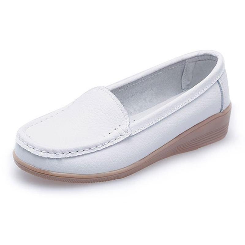 Nya Kvinnor Mode Casual Andas Bekväma Slip-on Kil Klack Platta Skor