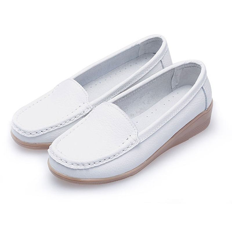 Nya Kvinnor Mode Casual Andas Bekväma Slip-on Kil Klack Platta Skor