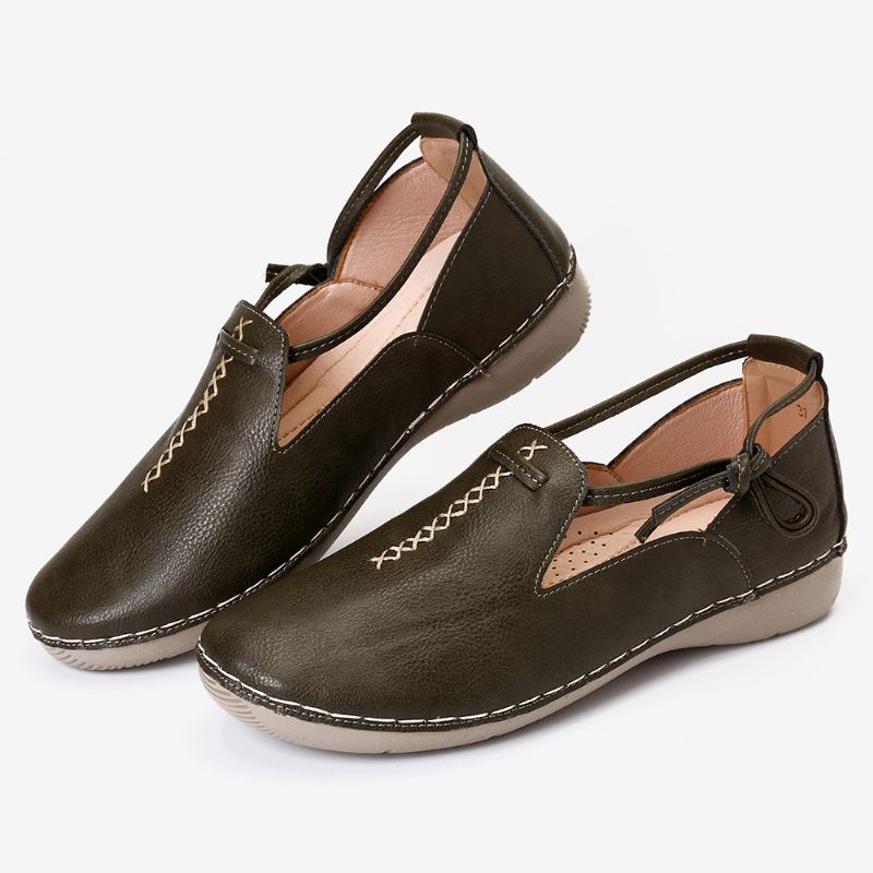 Ren Färg Casual Walking Leather Loafers