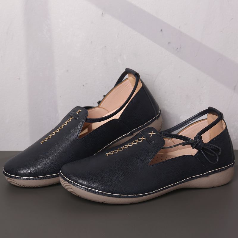 Ren Färg Casual Walking Leather Loafers