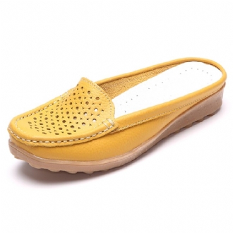 Soft Hollow Out Runda Toe Penny Loafers