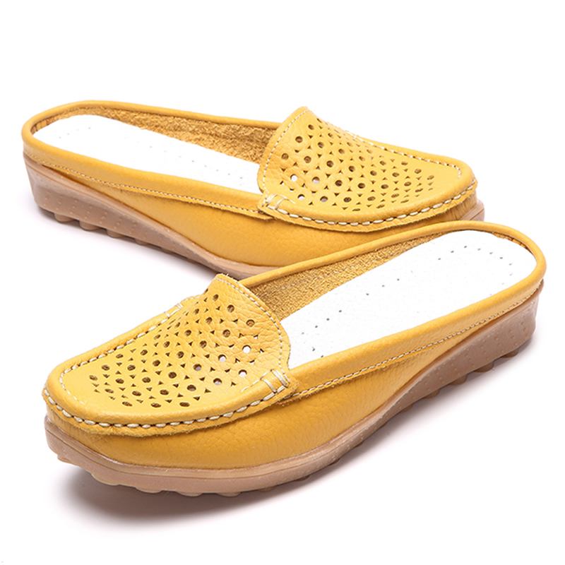 Soft Hollow Out Runda Toe Penny Loafers